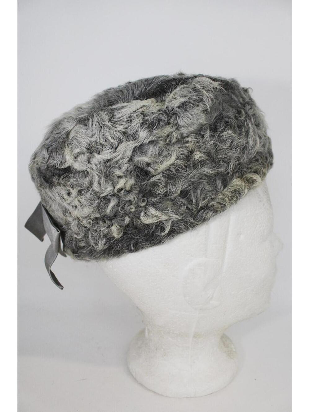 Scrap Item: Gray Lamb Fur Hat Size N/A - Picture 2 of 6